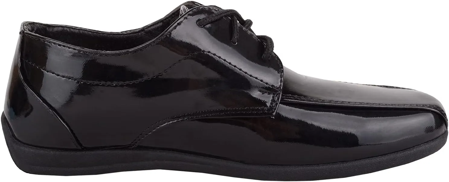ABSOLUTE FOOTWEAR Childrens Kids Boys Slip On Lace Up Faux Leather Smart Formal School Wedding Shoes