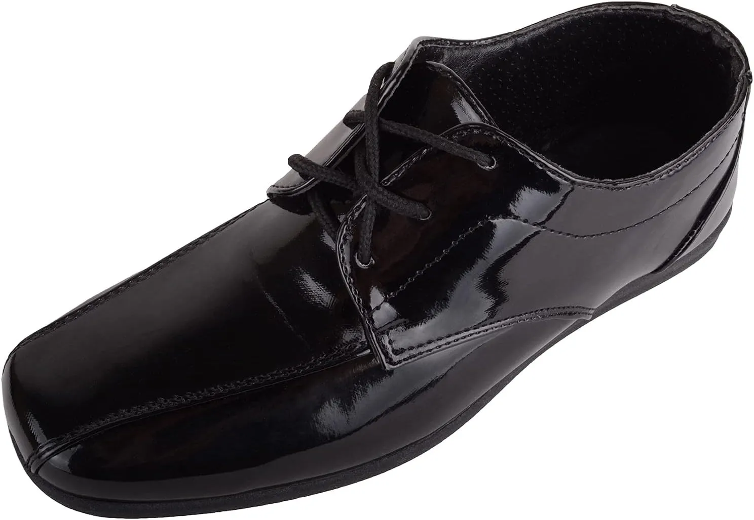 ABSOLUTE FOOTWEAR Childrens Kids Boys Slip On Lace Up Faux Leather Smart Formal School Wedding Shoes