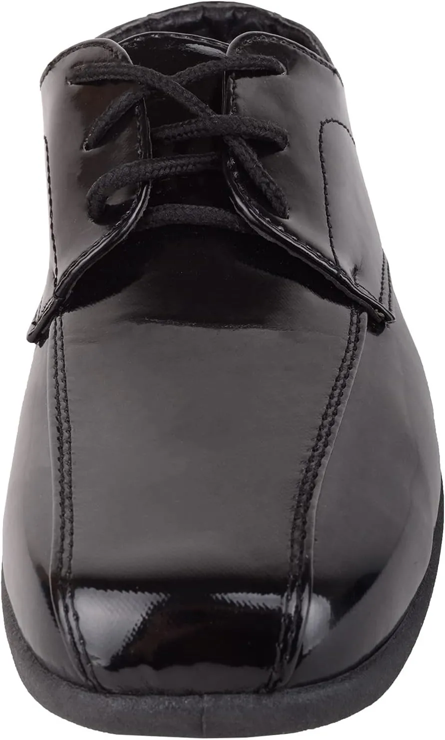 ABSOLUTE FOOTWEAR Childrens Kids Boys Slip On Lace Up Faux Leather Smart Formal School Wedding Shoes