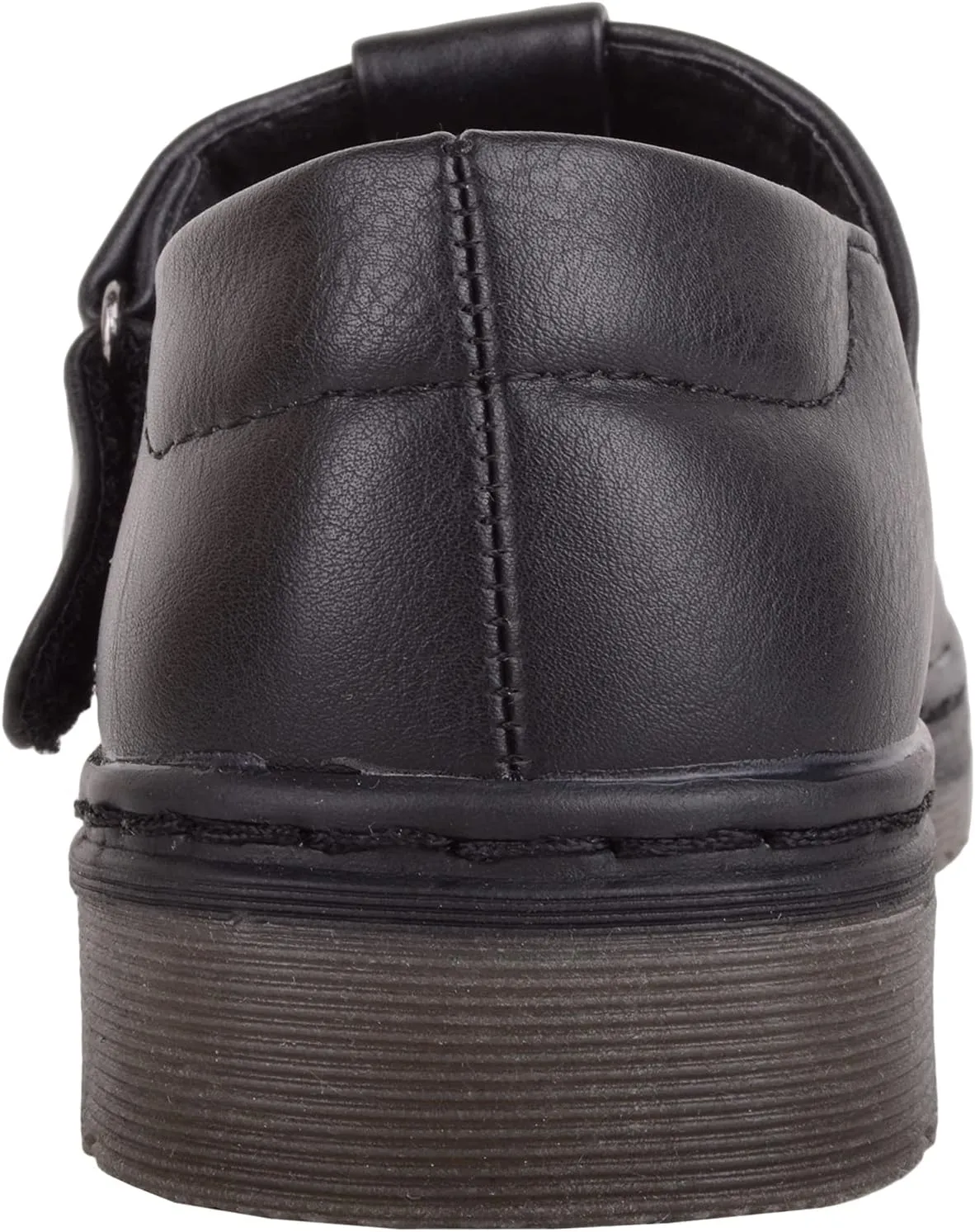 ABSOLUTE FOOTWEAR Childrens Kids Girls Slip On Faux Leather Smart Formal School Shoes with Heart Design