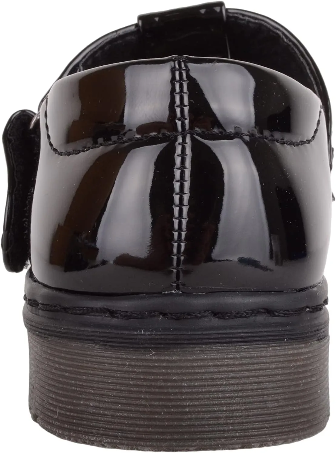 ABSOLUTE FOOTWEAR Childrens Kids Girls Slip On Faux Leather Smart Formal School Shoes with Heart Design