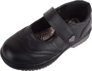 ABSOLUTE FOOTWEAR Childrens Kids Girls Slip On Faux Leather Smart Formal School Touch and Close Shoes