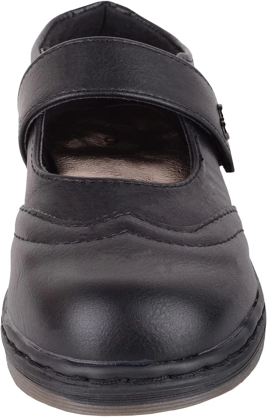 ABSOLUTE FOOTWEAR Childrens Kids Girls Slip On Faux Leather Smart Formal School Touch and Close Shoes