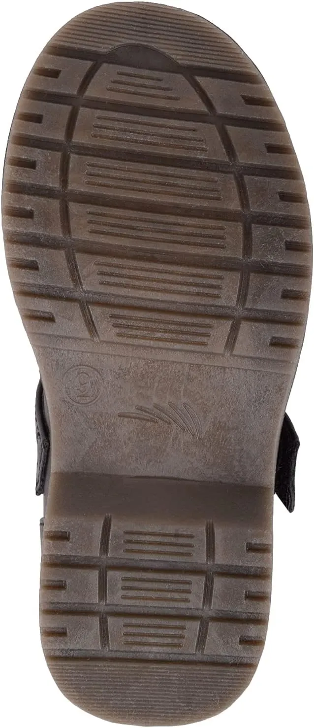 ABSOLUTE FOOTWEAR Childrens Kids Girls Slip On Faux Leather Smart Formal School Touch and Close Shoes