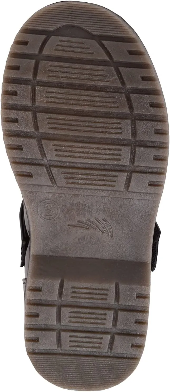 ABSOLUTE FOOTWEAR Childrens Kids Girls Slip On Faux Leather Smart Formal School Touch and Close Shoes