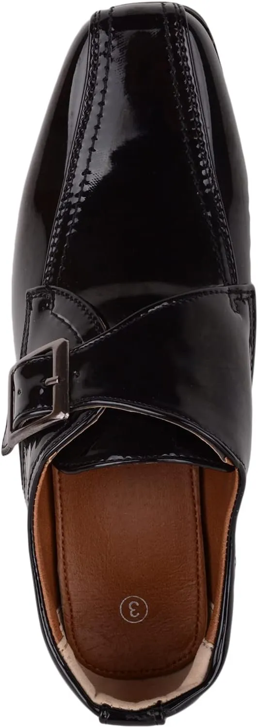 ABSOLUTE FOOTWEAR Childrens Kids Junior Boys Slip On Faux Patent Leather Formal Smart School Wedding Shoes