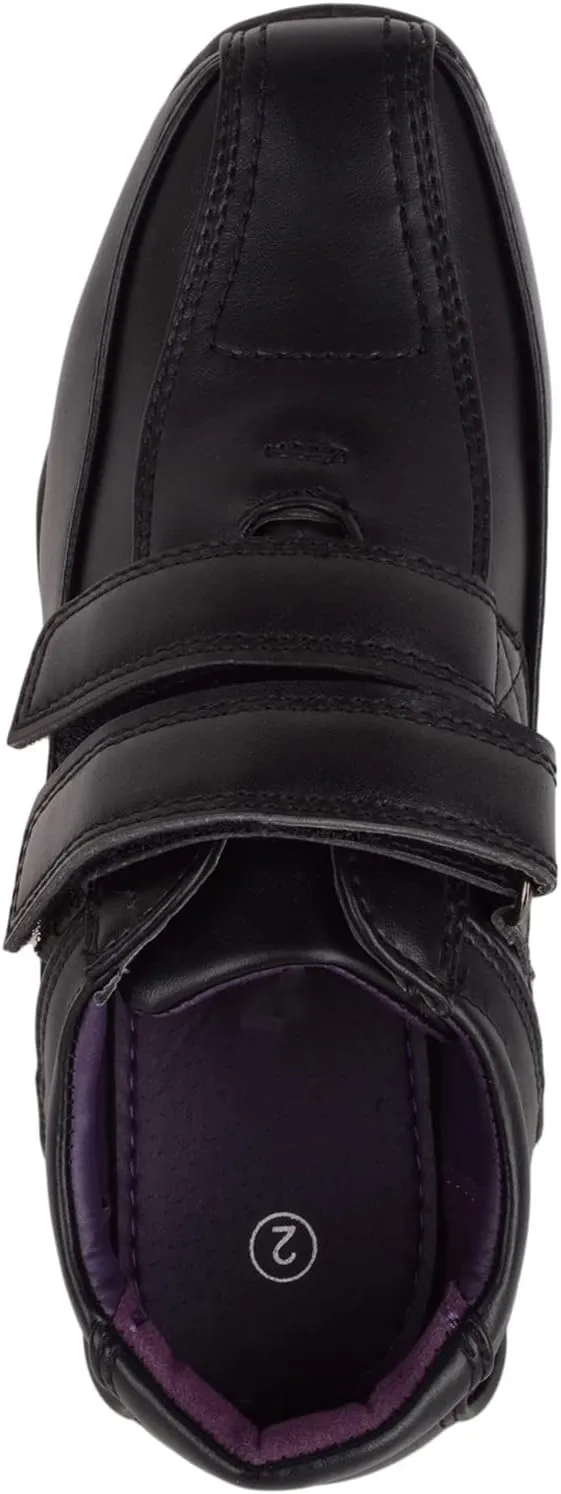 ABSOLUTE FOOTWEAR Childrens Kids Junior Boys Smart Formal Faux Leather Double Touch and Close School Wedding Shoes