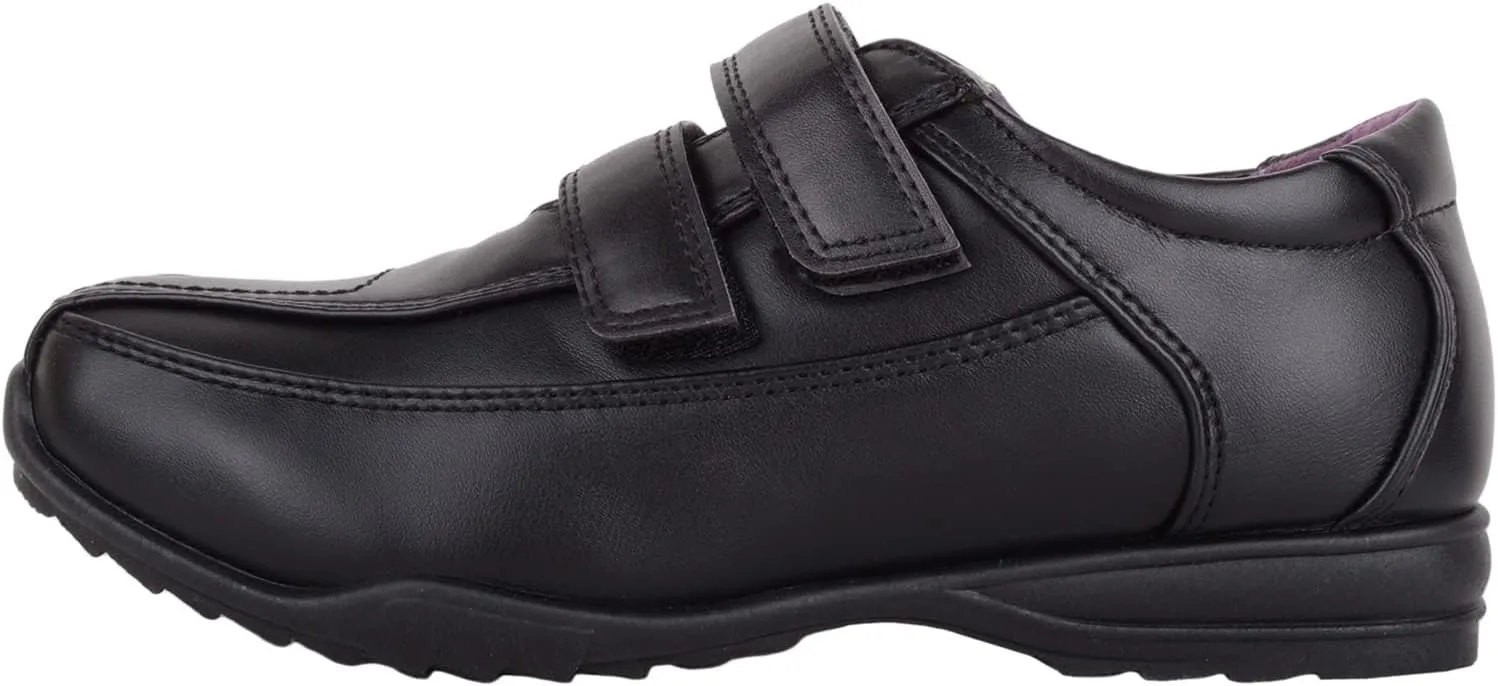 ABSOLUTE FOOTWEAR Childrens Kids Junior Boys Smart Formal Faux Leather Double Touch and Close School Wedding Shoes