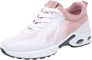 Air Cushion Sneakers for Women Casual Breathable Mesh Hollow Out Running Shoes Summer Lightweight Round Toe Slip On Orthopedic Shoes Comfortable Workout Sports Sneaker with Arch Support