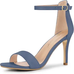 Allegra K Women's Suede Ankle Strap High Stiletto Heel Sandals