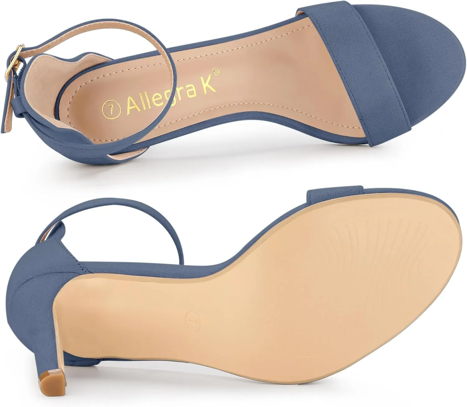Allegra K Women's Suede Ankle Strap High Stiletto Heel Sandals