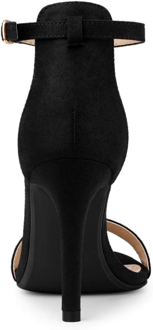 Allegra K Women's Suede Ankle Strap High Stiletto Heel Sandals