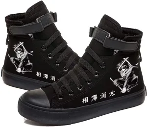 Anime MHA Shoes Unisex Canvas Sneakers High Top Lace ups Bakugou Katsuki Todoroki Shoto Hawks Dabi Shoes