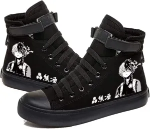 Anime MHA Shoes Unisex Canvas Sneakers High Top Lace ups Bakugou Katsuki Todoroki Shoto Hawks Dabi Shoes