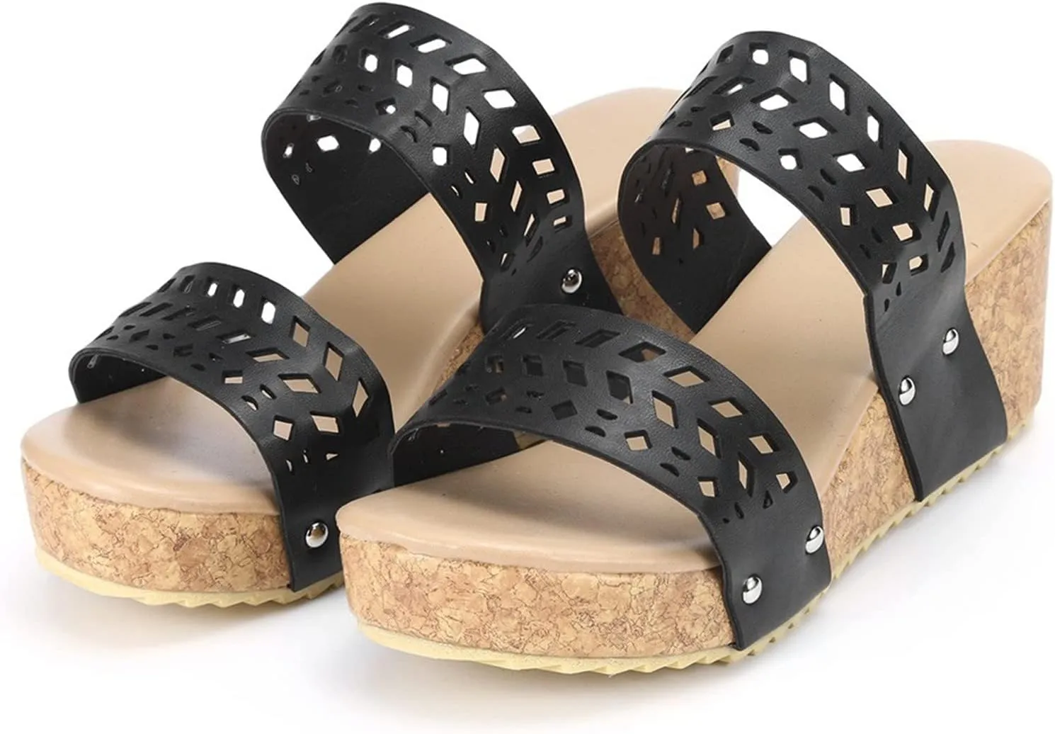 Aniywn Wedge Sandals for Women,Womens Wedge Platform Sandal Open Toe Casual Comfort Breathable Beach Sandals