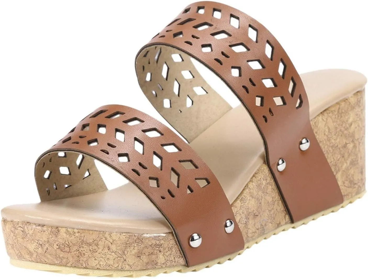 Aniywn Wedge Sandals for Women,Womens Wedge Platform Sandal Open Toe Casual Comfort Breathable Beach Sandals