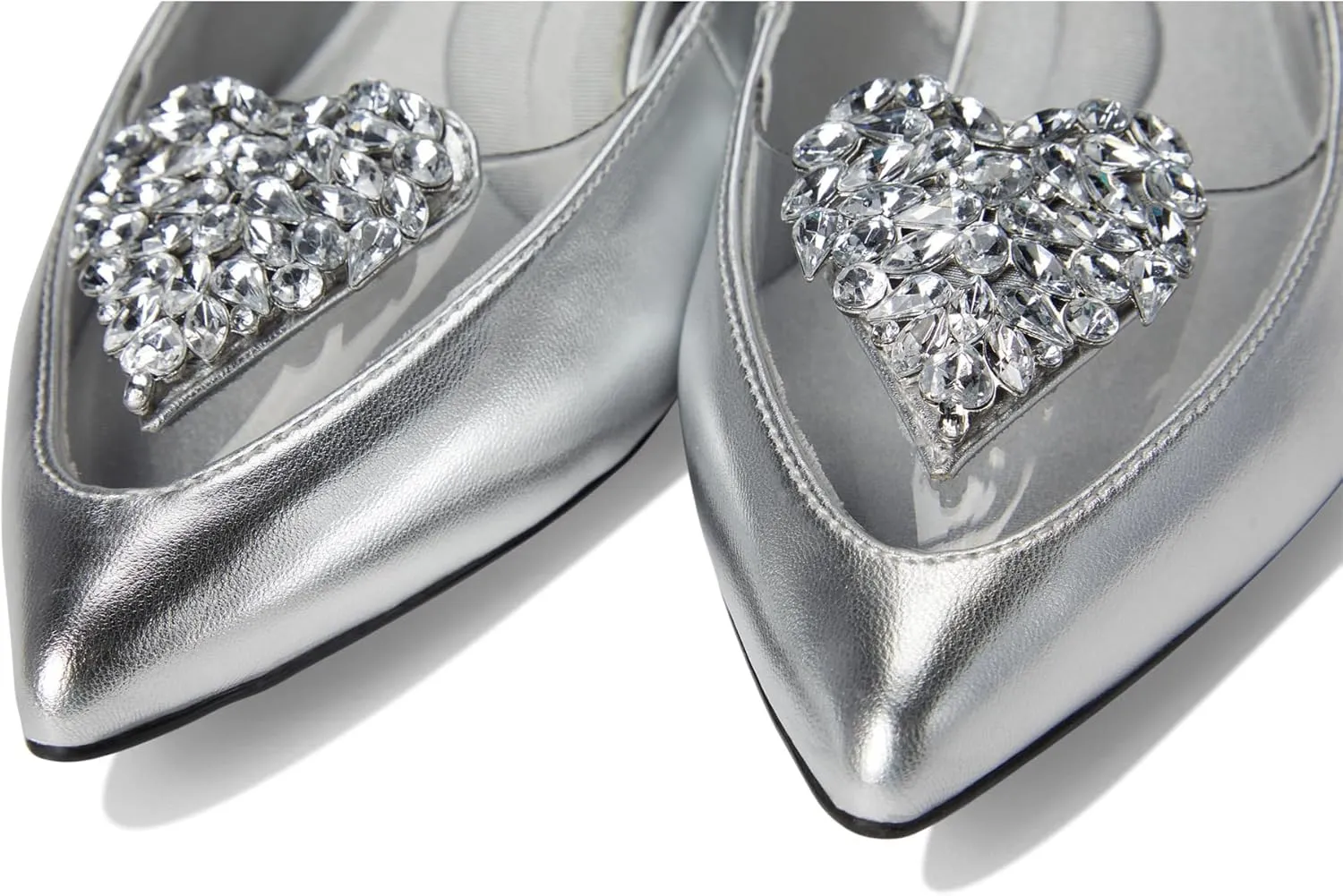 Anne Klein Womens Inviting Embellished Faux Suede Slingback Heels