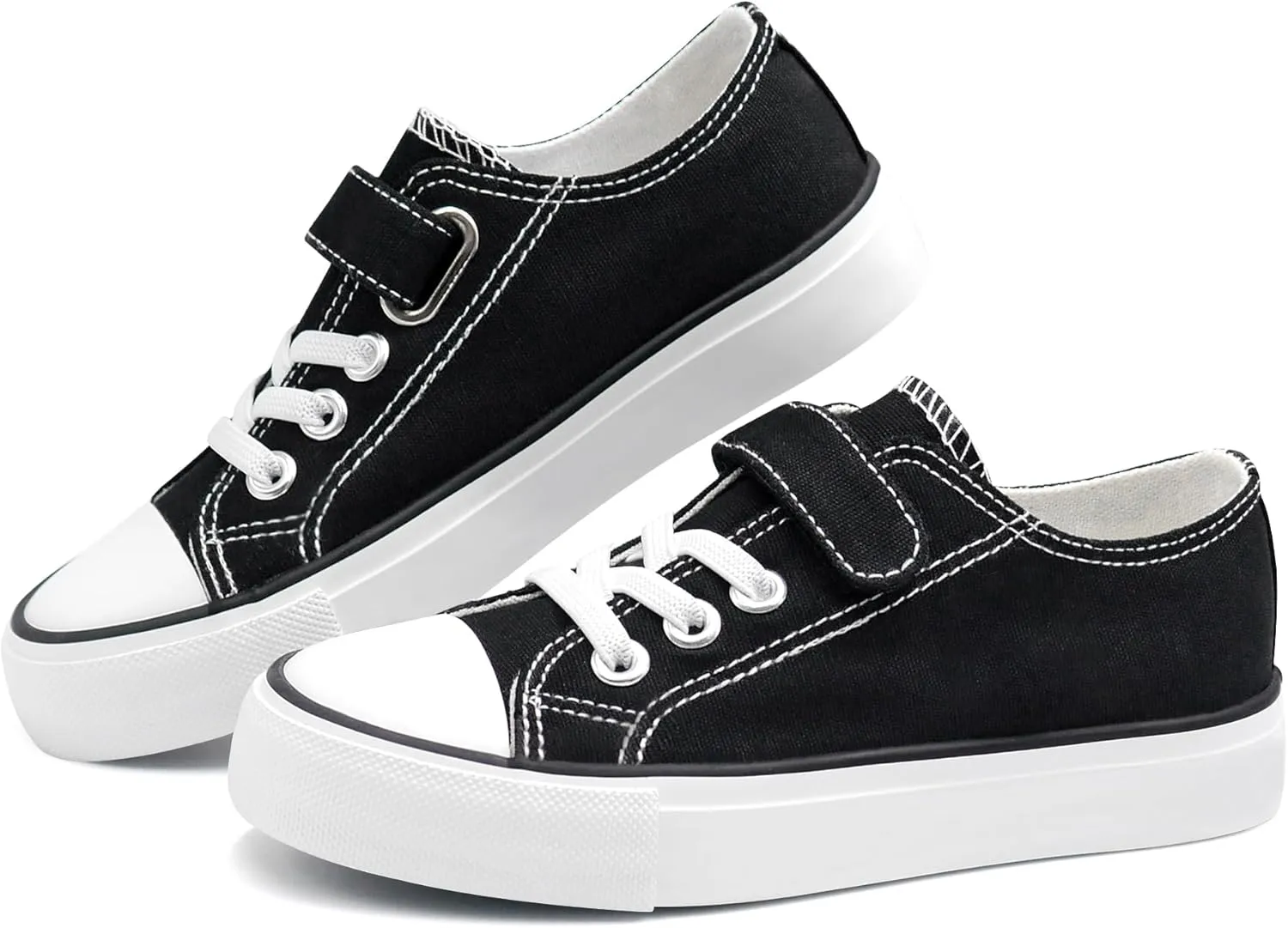 ANTLULU Boys and Girls Canvas Kid Shoes Adjustable Design Fashion Casual Sneakers