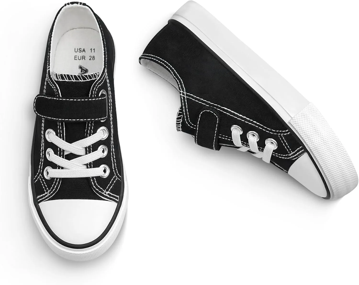 ANTLULU Boys and Girls Canvas Kid Shoes Adjustable Design Fashion Casual Sneakers