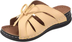 Arch Support Thick Bottom Sandals for Women Summer Platform Comfortable Low Wedges Slides Temperament Sandals