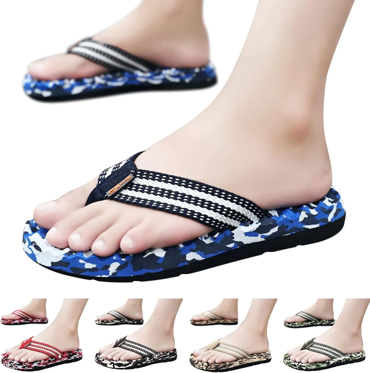 Beach Flip Flops Womens Comfortable Casual Summer Arch Support Black Sandals Women's Non-Slip Casual Thong Sandals