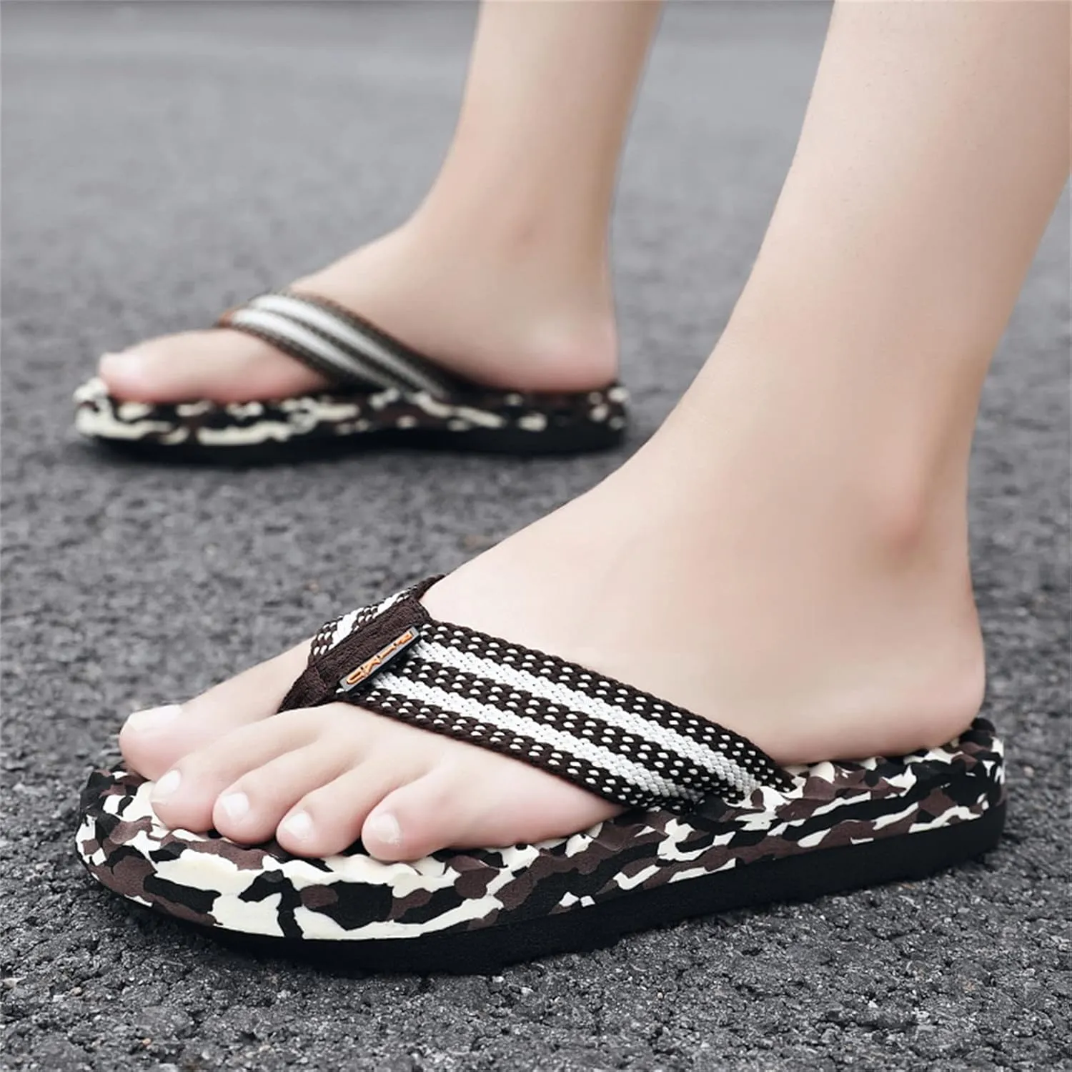 Beach Flip Flops Womens Comfortable Casual Summer Arch Support Black Sandals Women's Non-Slip Casual Thong Sandals