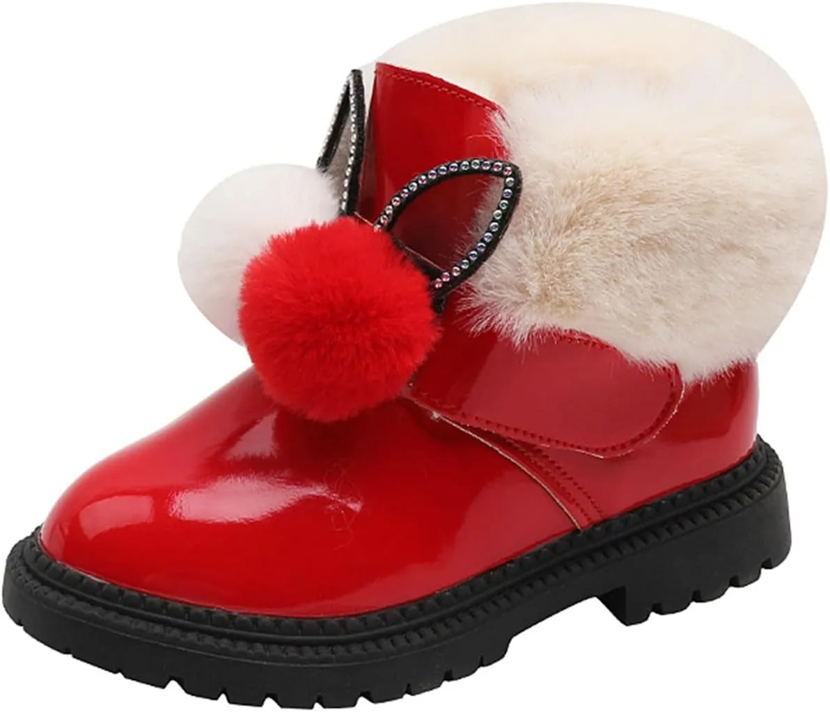 Boots for Girls Boy Snow Boots Kids Warm Faux Fur-Lined Anti-Slip Outdoor Winter Warm Resistance Outdoor Walking Shoes