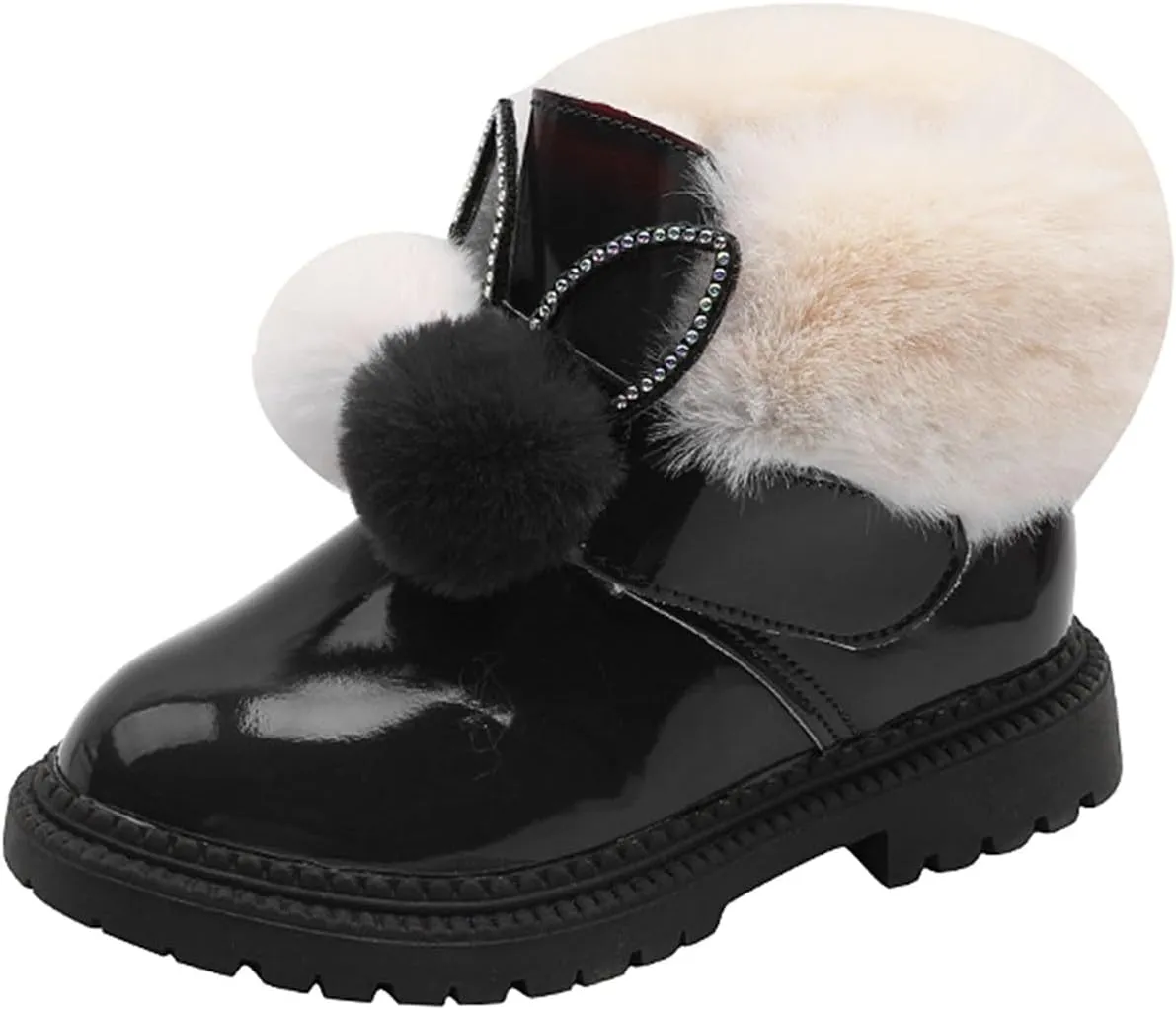 Boots for Girls Boy Snow Boots Kids Warm Faux Fur-Lined Anti-Slip Outdoor Winter Warm Resistance Outdoor Walking Shoes