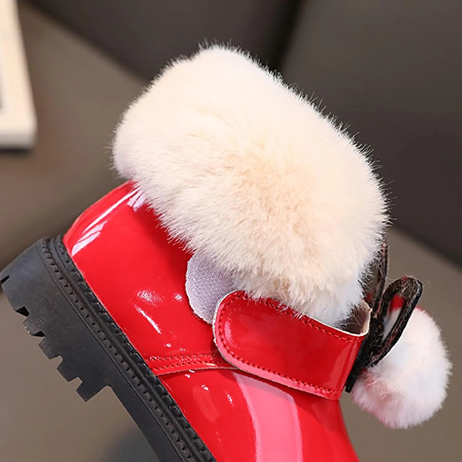 Boots for Girls Boy Snow Boots Kids Warm Faux Fur-Lined Anti-Slip Outdoor Winter Warm Resistance Outdoor Walking Shoes