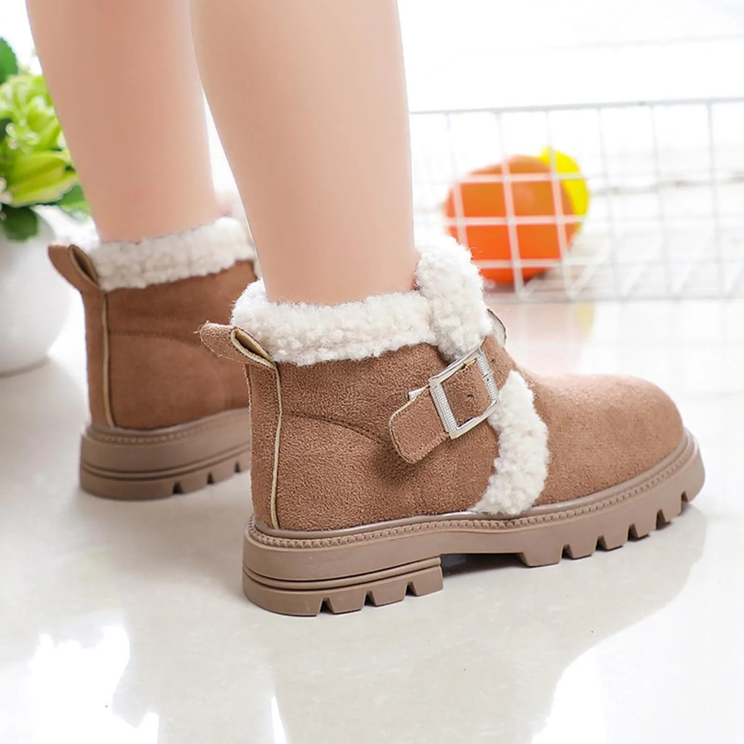 Boots for Girls Kid Snow Boots Boys Toddler Winter Outdoor Boots Waterproof with Faux Fur Lined Waterproof Outdoor Warm Shoes