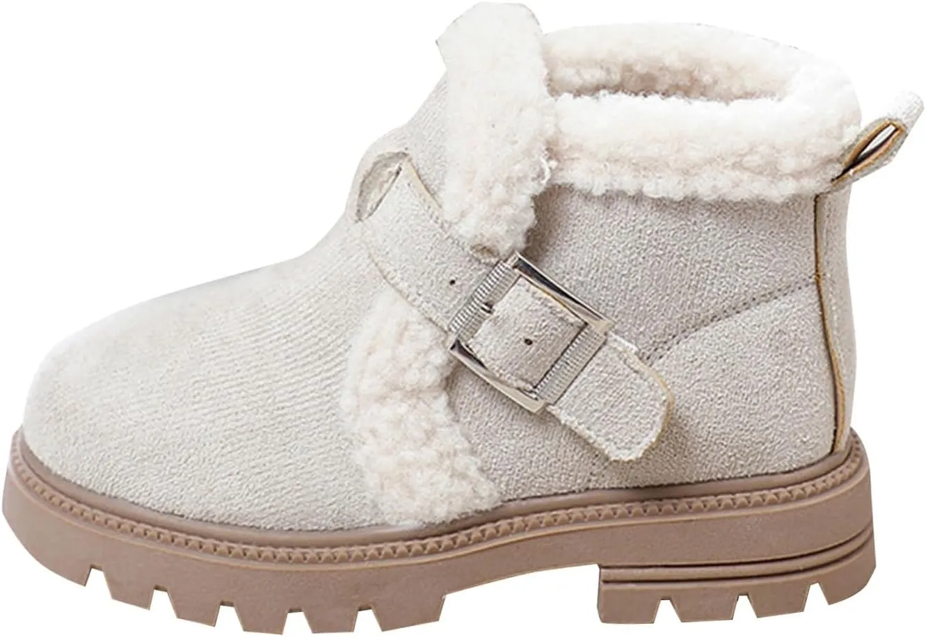 Boots for Girls Kid Snow Boots Boys Toddler Winter Outdoor Boots Waterproof with Faux Fur Lined Waterproof Outdoor Warm Shoes