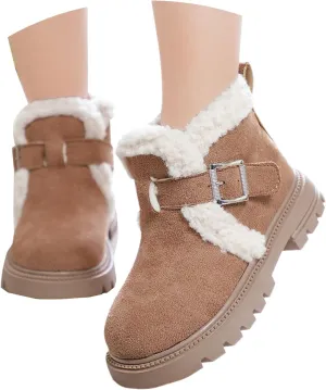 Boots for Girls Kid Snow Boots Boys Toddler Winter Outdoor Boots Waterproof with Faux Fur Lined Waterproof Outdoor Warm Shoes
