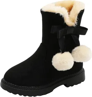 Boots for Girls Kids Snow Boots for Boys Girls Toddler Winter Outdoor Boots Waterproof with Fur Lined Waterproof Outdoor Shoe