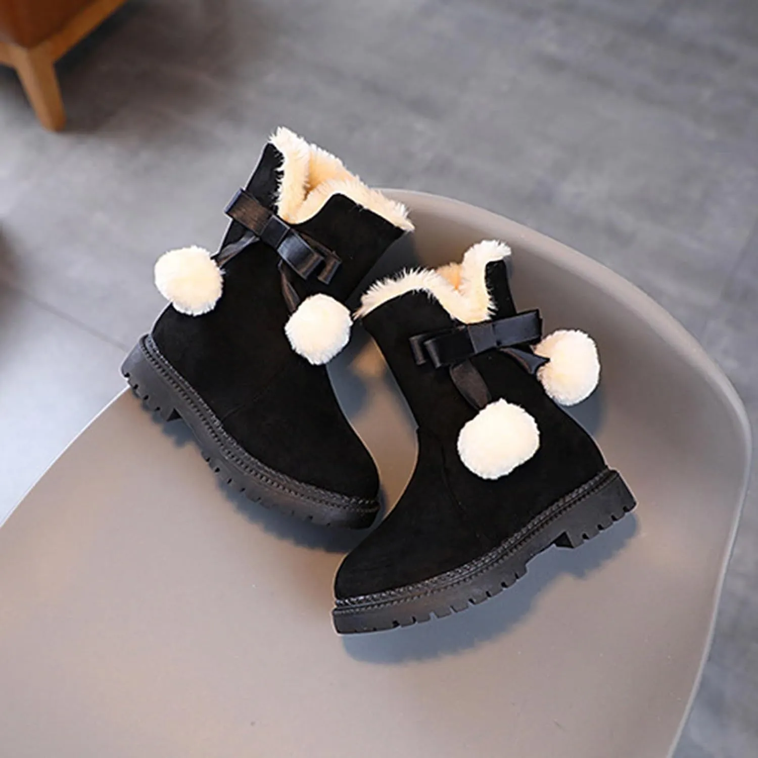 Boots for Girls Kids Snow Boots for Boys Girls Toddler Winter Outdoor Boots Waterproof with Fur Lined Waterproof Outdoor Shoe