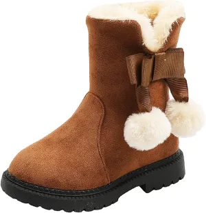 Boots for Girls Kids Snow Boots for Boys Girls Toddler Winter Outdoor Boots Waterproof with Fur Lined Waterproof Outdoor Shoe