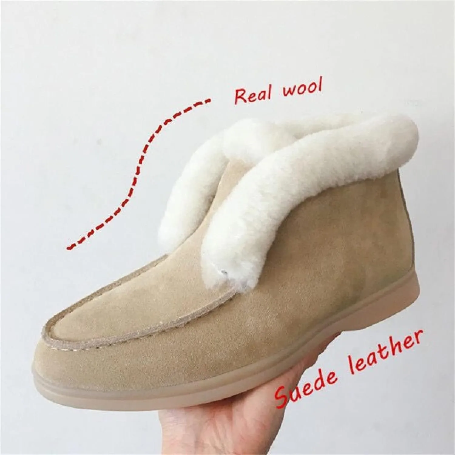 Boots For Women 2024 Ankle Booties Casual Slip-on Warm Loafers Shoes Faux Fur-Lined Comfortable Winter Snow Boots