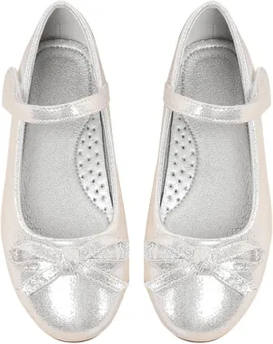 Bow Sandals for Girls Kids Barefoot Loafers Slide Shoes Summer Casual Toddler Leather Dress Dance Flat Slip On Shoes