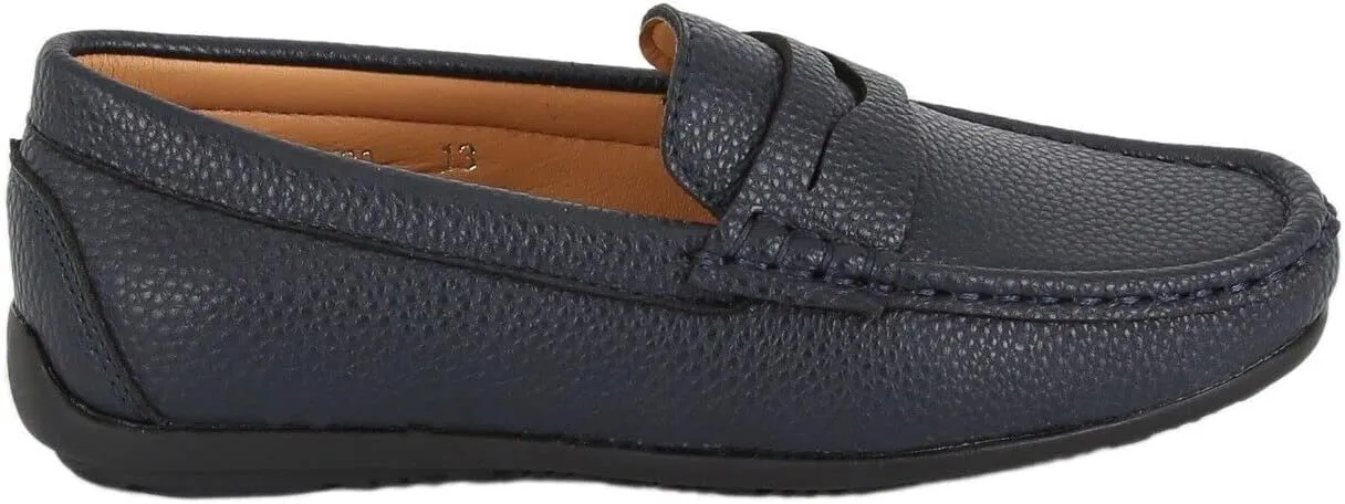 Boys Faux Leather Slip On Tread Loafer Wedding Classic Smart Casual Moccasin Flat Shoes