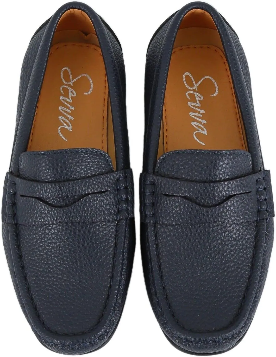 Boys Faux Leather Slip On Tread Loafer Wedding Classic Smart Casual Moccasin Flat Shoes