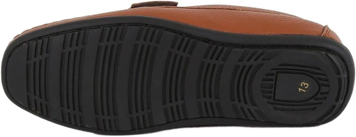 Boys Faux Leather Slip On Tread Loafer Wedding Classic Smart Casual Moccasin Flat Shoes