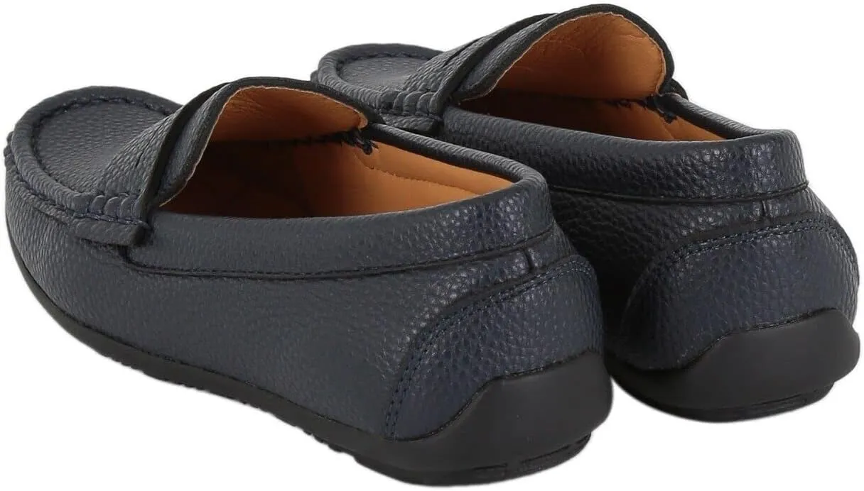 Boys Faux Leather Slip On Tread Loafer Wedding Classic Smart Casual Moccasin Flat Shoes