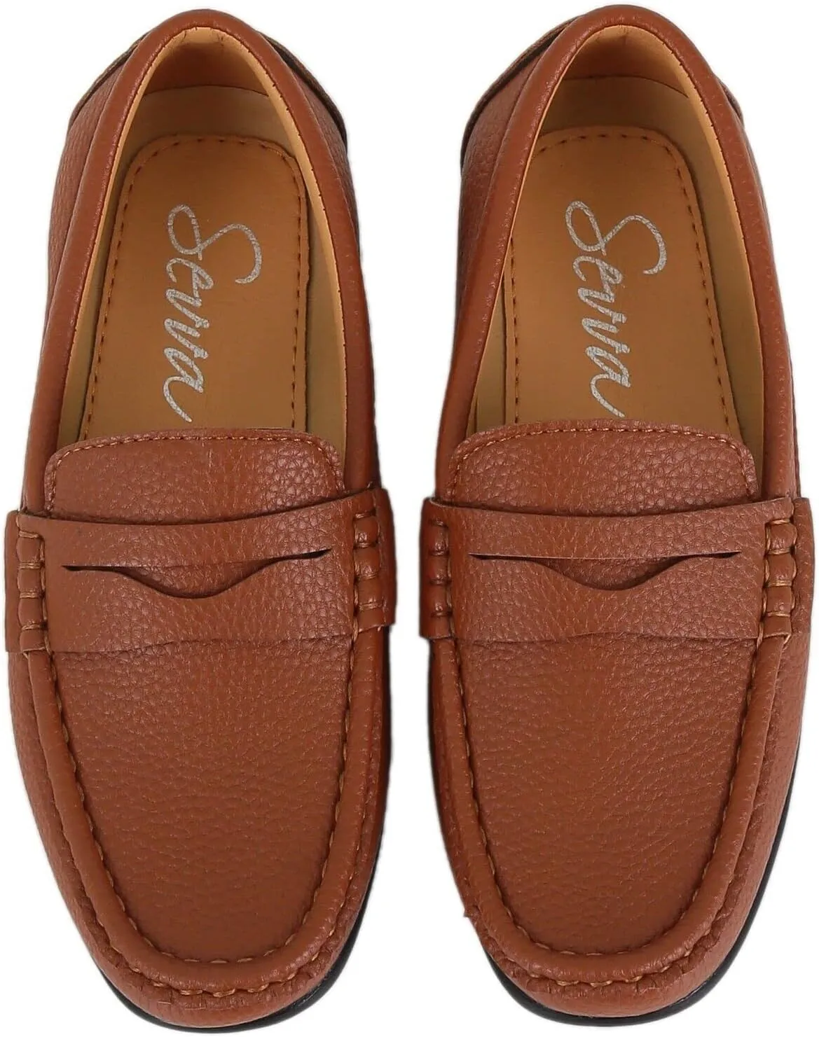 Boys Faux Leather Slip On Tread Loafer Wedding Classic Smart Casual Moccasin Flat Shoes