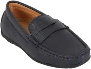 Boys Faux Leather Slip On Tread Loafer Wedding Classic Smart Casual Moccasin Flat Shoes