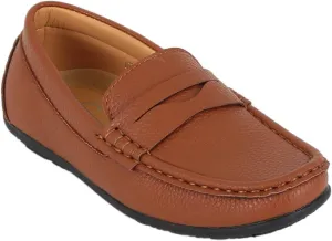 Boys Faux Leather Slip On Tread Loafer Wedding Classic Smart Casual Moccasin Flat Shoes