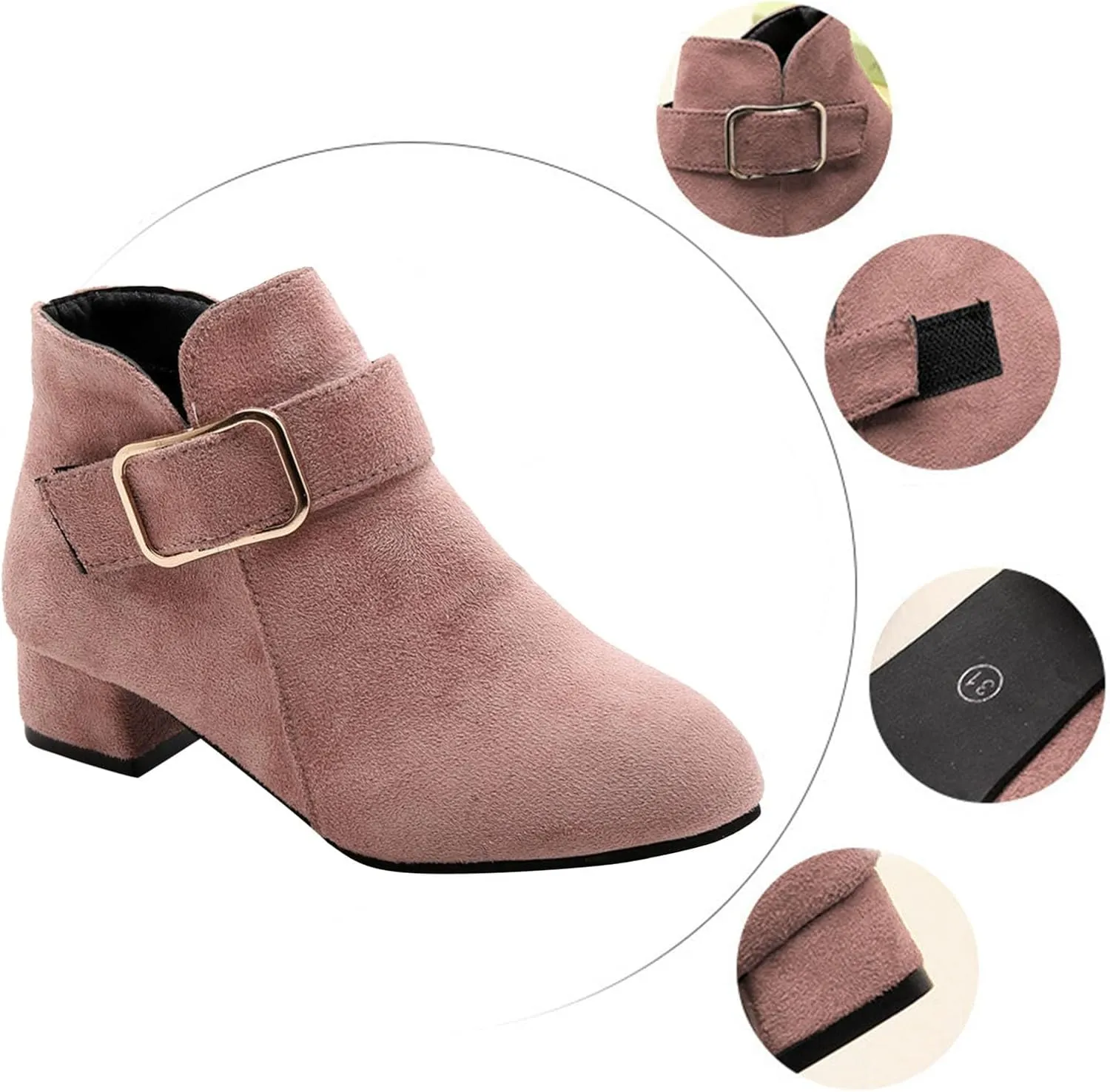 Boys Girls Boots Winter Boot Puffy Faux Fur Lined Boots Fashion Boots Non-Slip Zip Snow Boots for Indoor Outdoor
