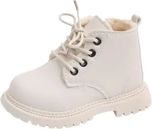 Boys Girls Zipper Ankle Boots Classic Lace up Ankle Outdoor Boots Cold Weather Non Slip Winter Booties