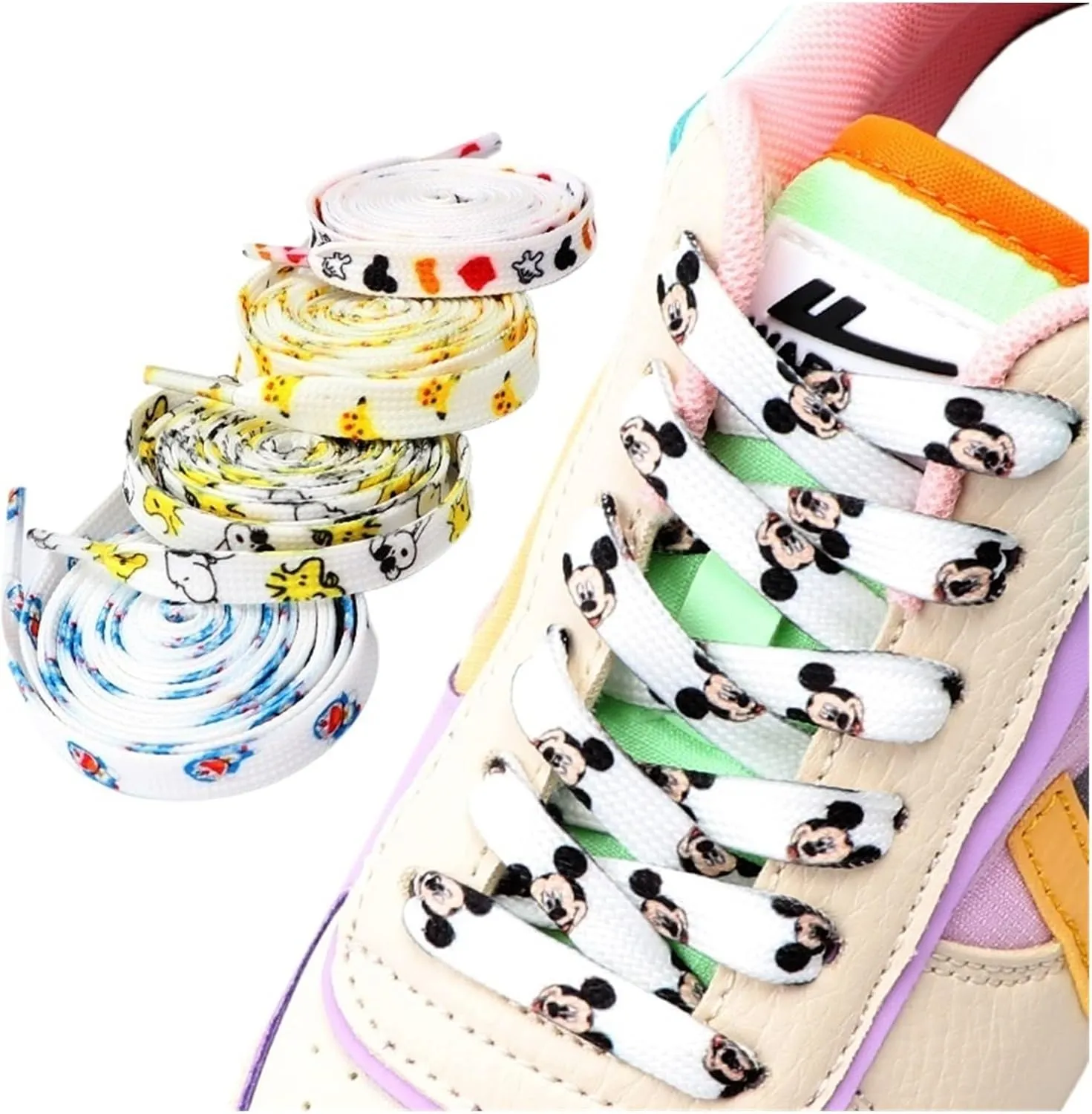 Cartoon Graffiti Printing Shoelaces Flat Shoe Laces Running Shoes Sneakers High Top Low Top Canvas Shoelace