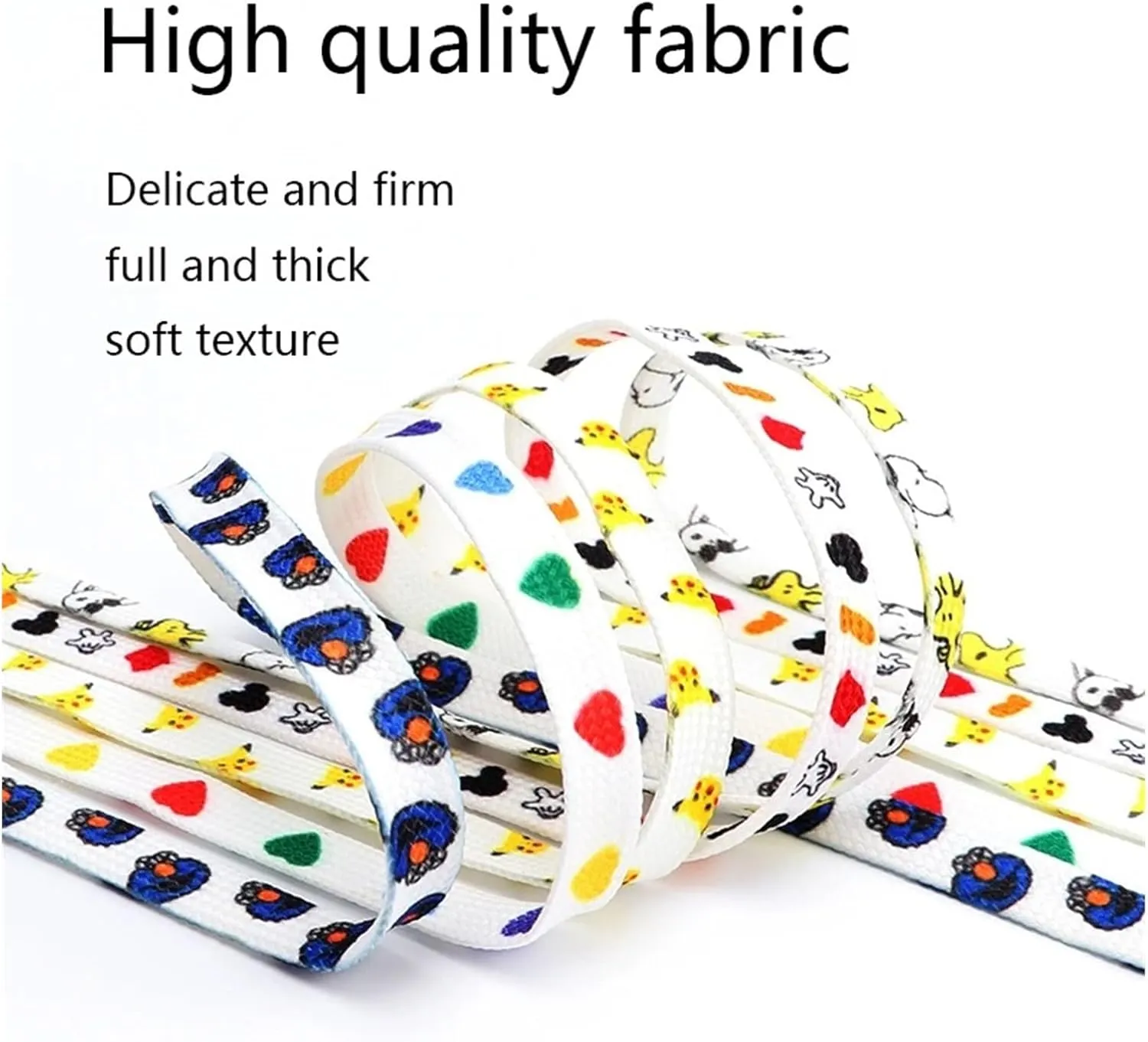 Cartoon Shoelaces Flat Printed Graffiti Shoelaces Sneakers Men And Women Casual Shoelaces Shoe Accessories