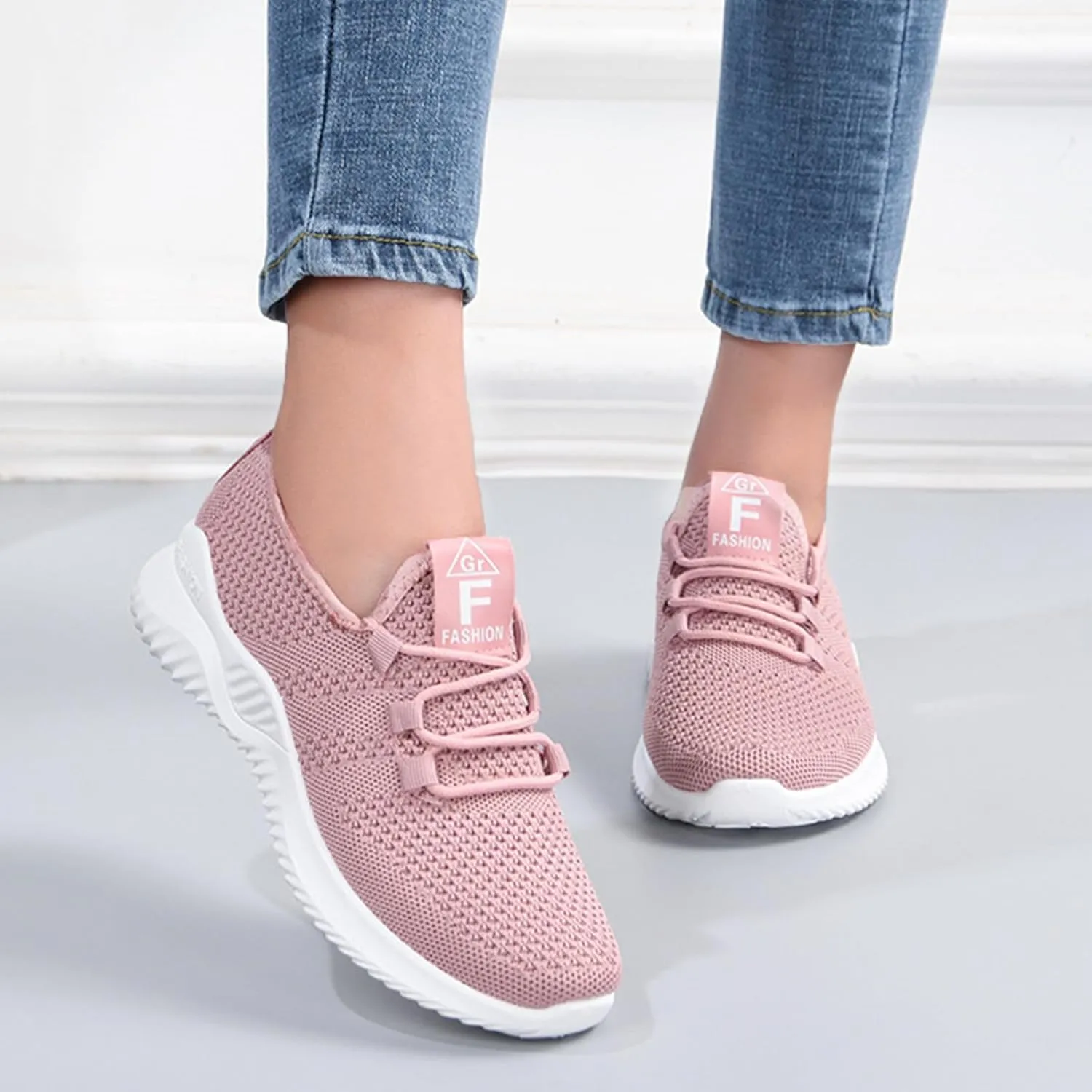 Casual Sneakers for Women Lightweight Breathable Non Slip Mesh Hollow Out Walking Shoes Work Shopping Travel Canvas Shoes Comfortable Sports Workout Gym Sneakers for Running