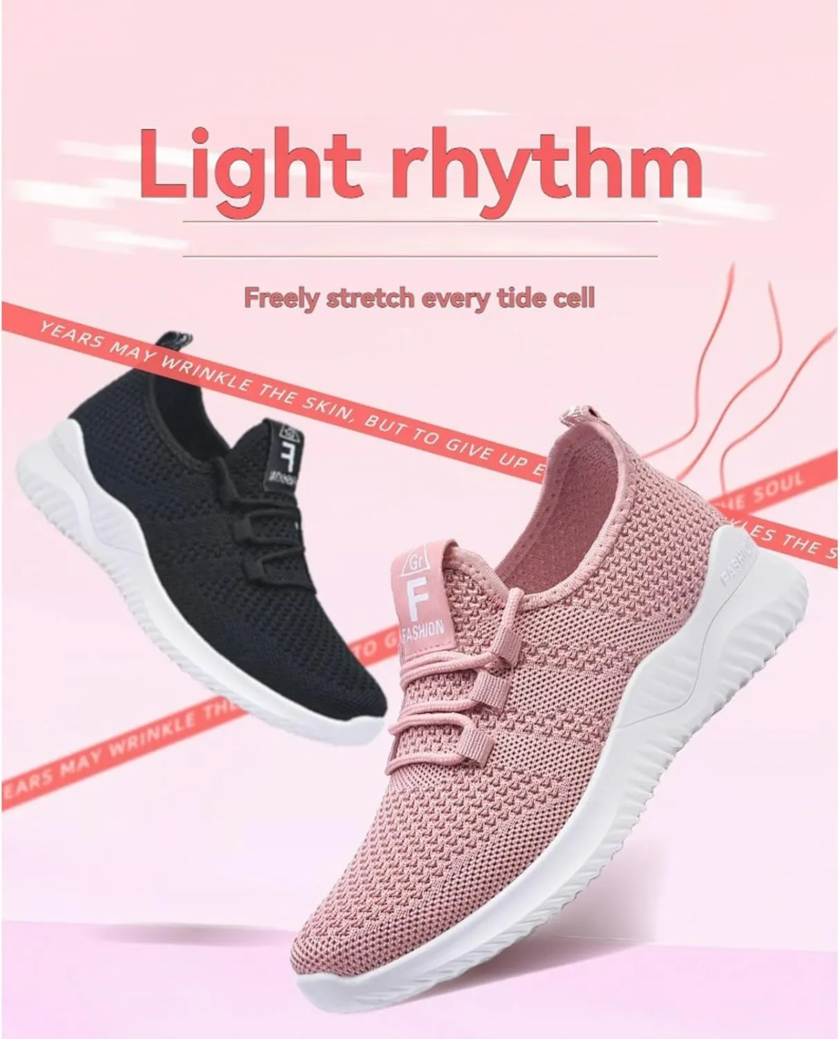Casual Sneakers for Women Lightweight Breathable Non Slip Mesh Hollow Out Walking Shoes Work Shopping Travel Canvas Shoes Comfortable Sports Workout Gym Sneakers for Running